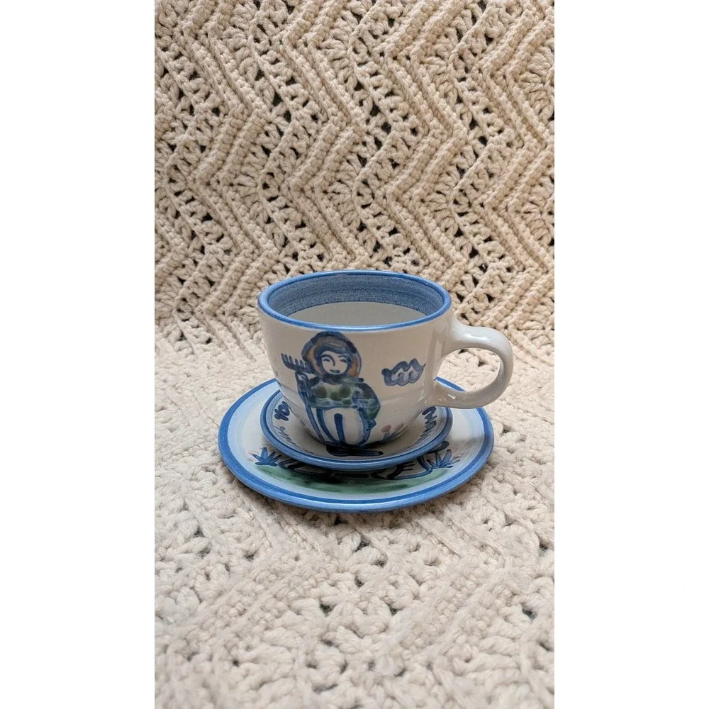 MA Hadley Pottery 3 Piece Lot Turtle Plate Thank You Dish Farmer The End Mug